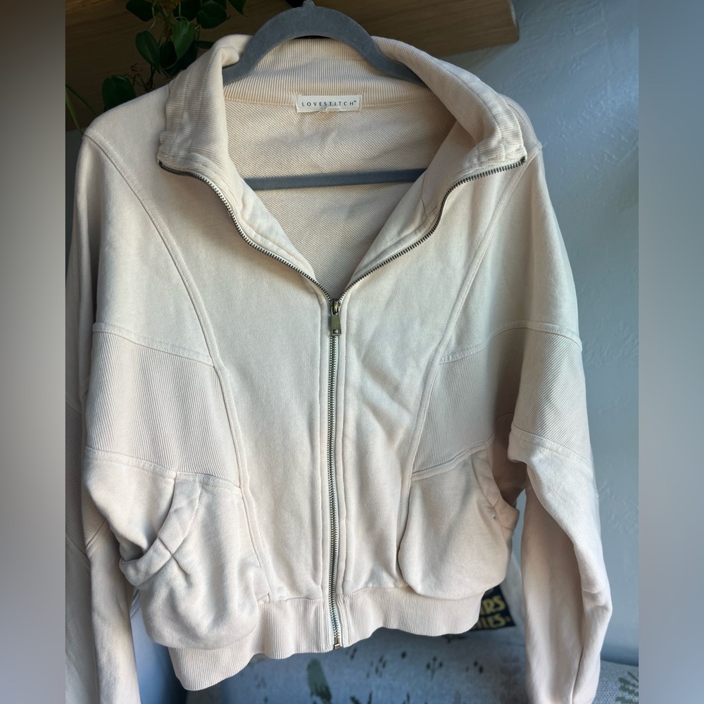Lovestitch Cream Bomber Jacket
100% cotton